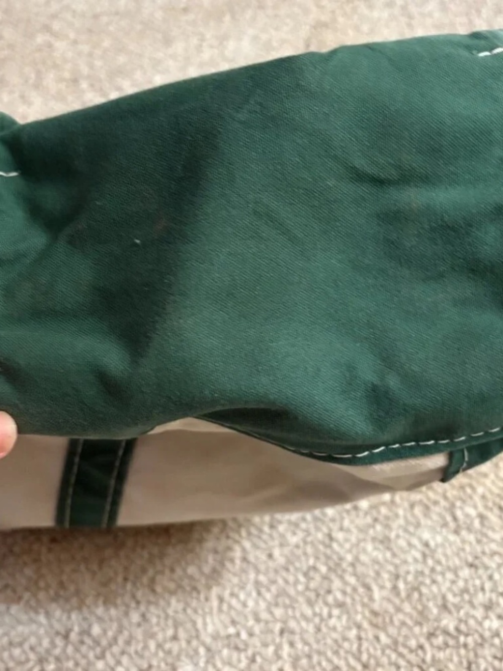 Vintage L.L.Bean Boat & Tote Small Canvas Bag Made in USA Forest Green Preppy - Picture 8 of 11